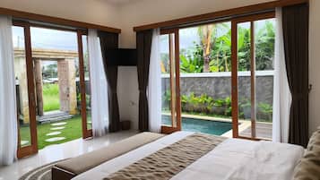 Luxury Villa, Pool View | 1 bedroom, premium bedding, minibar, desk