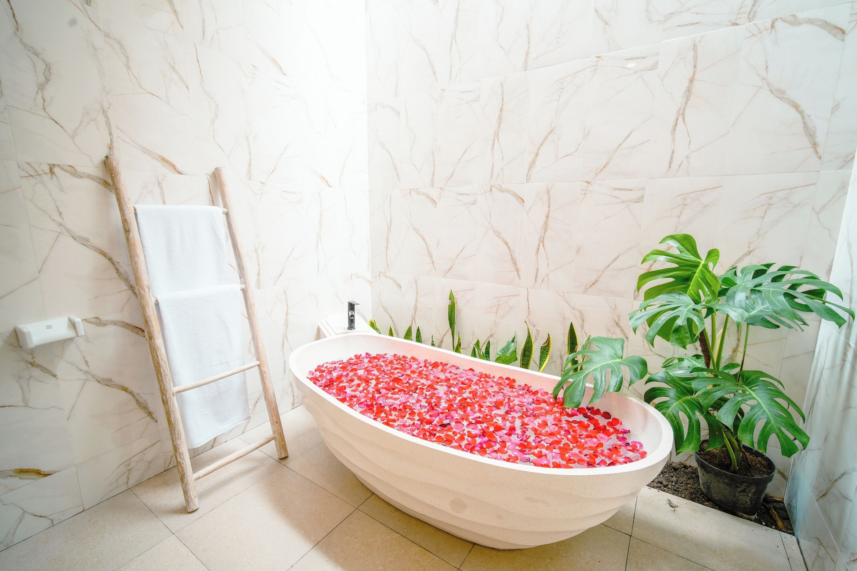 Bañera y ducha independientes, artículos de tocador gratuitos, batas