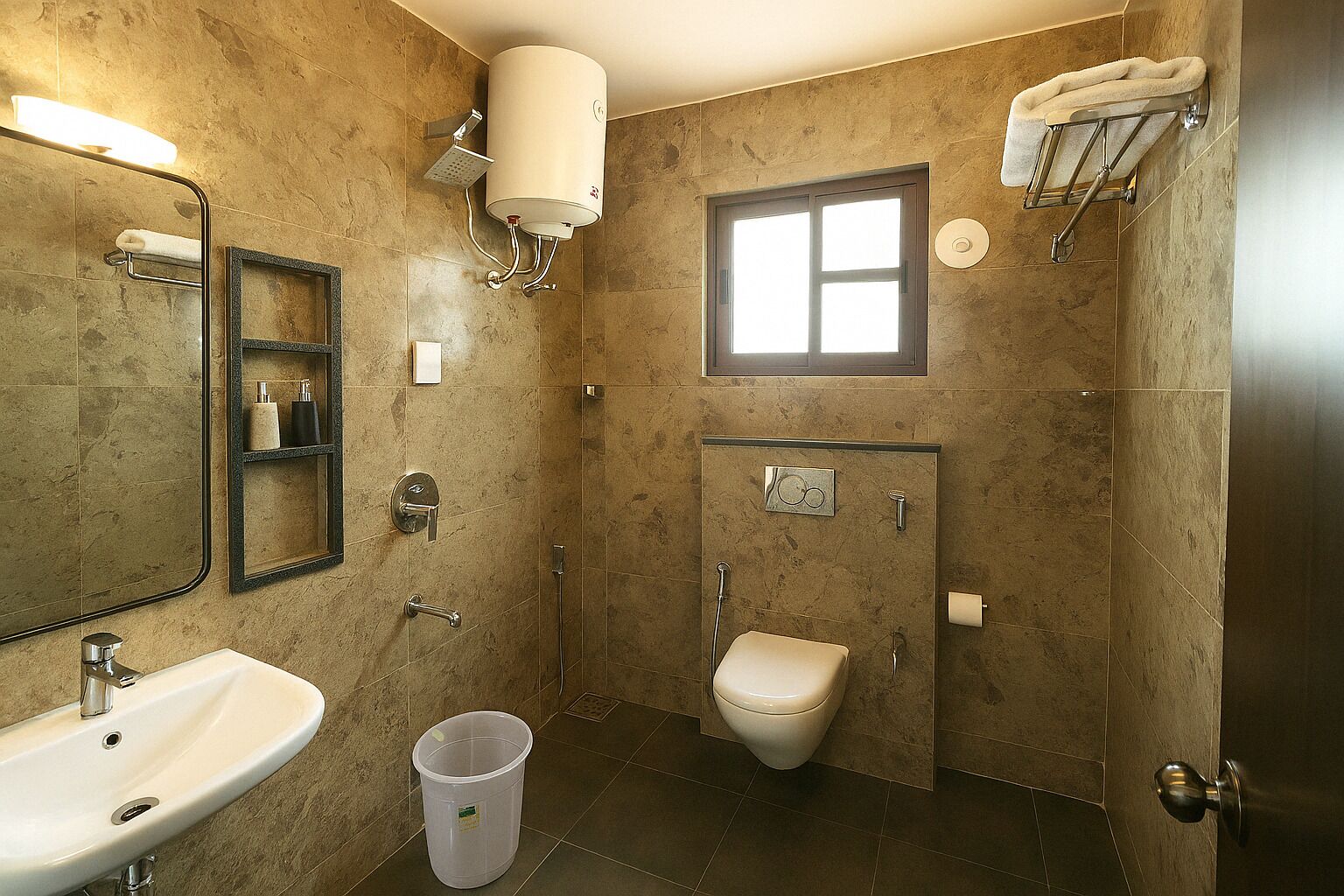 Serviettes fournies, savon, shampoing