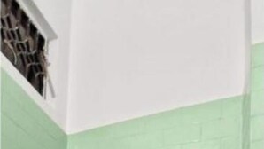 A small, basic bathroom with a toilet, a wall-mounted sink, and a green tiled wall. - Hotel Mahadev inn (Varanasi)
