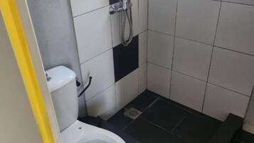 Shower, soap, toilet paper