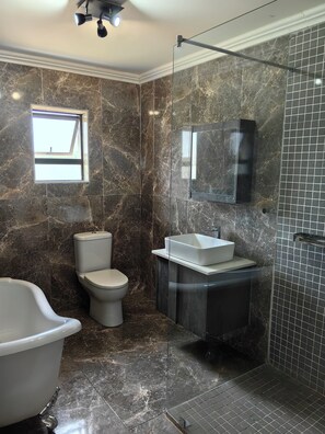 Dusche, Handtücher, Seife, Toilettenpapier