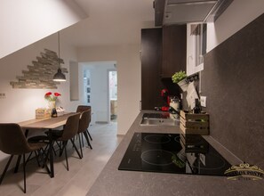 Apartment (Two Bedroom Apartment with Balcony) | Private kitchen | Fridge - Downtown Koper Spacious Apartment With Balcony (Koper)