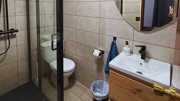 Habitación estándar doble, 1 cama doble | Baño | Ducha, toallas, jabón y champú