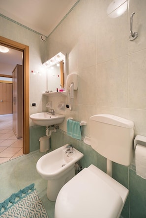 Dusche, Haartrockner, Handtücher