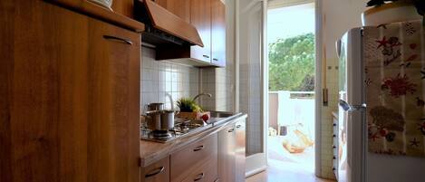 Réfrigérateur, micro-ondes, plaque de cuisson, cafetière/bouilloire