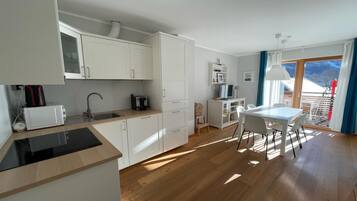 Kühlschrank, Mikrowelle, Herdplatte, Geschirrspüler