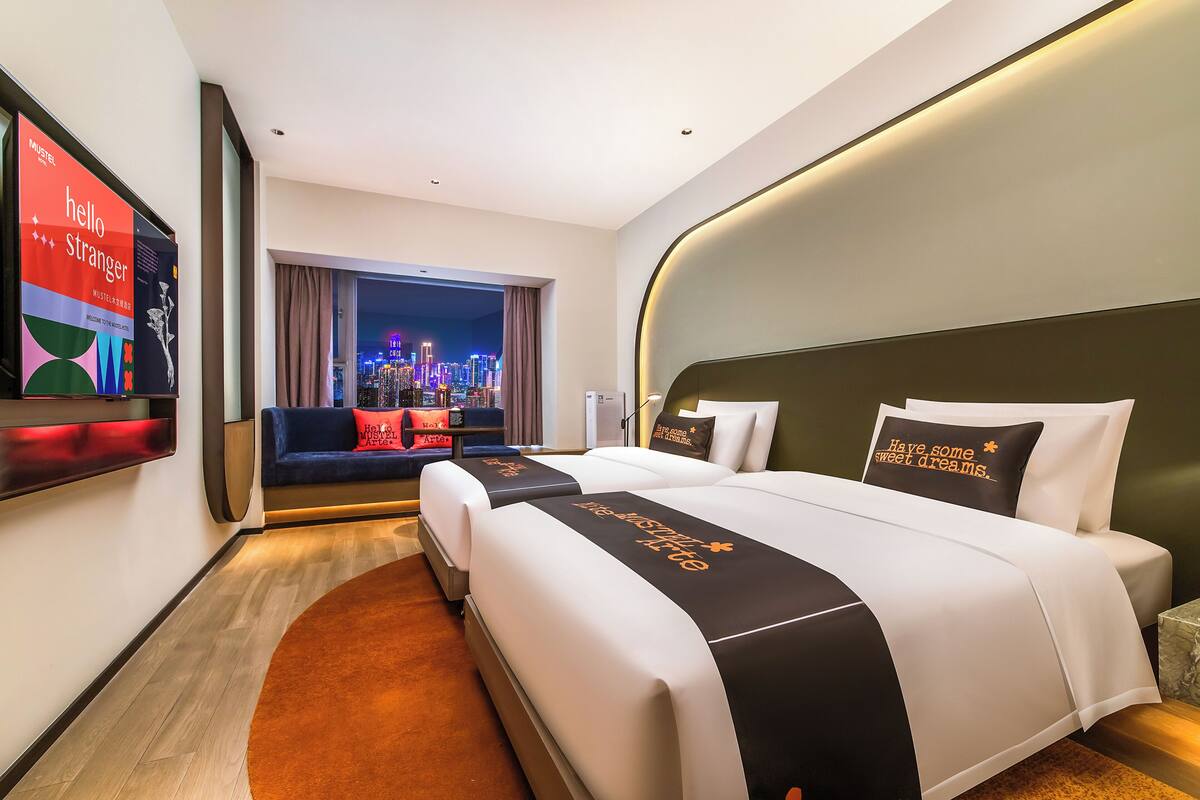 Premium bedding, down comforters, memory foam beds, minibar (free items)