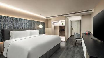 Estudio Deluxe, vista a la ciudad | Ropa de cama de alta calidad, edredón y camas con efecto memoria