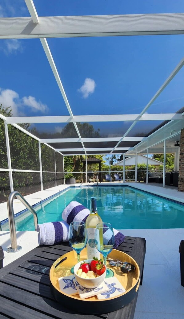 Indoor pool, a heated pool