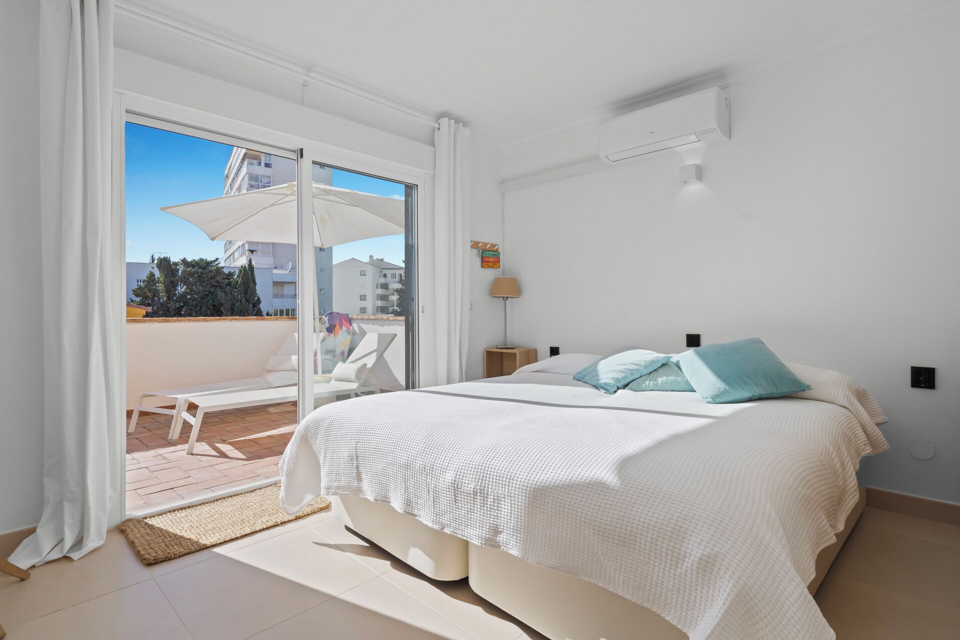 1 bedroom, desk, iron/ironing board, travel crib