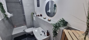 Hair dryer, towels