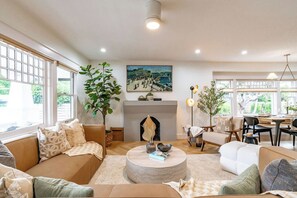 TV, fireplace, offices