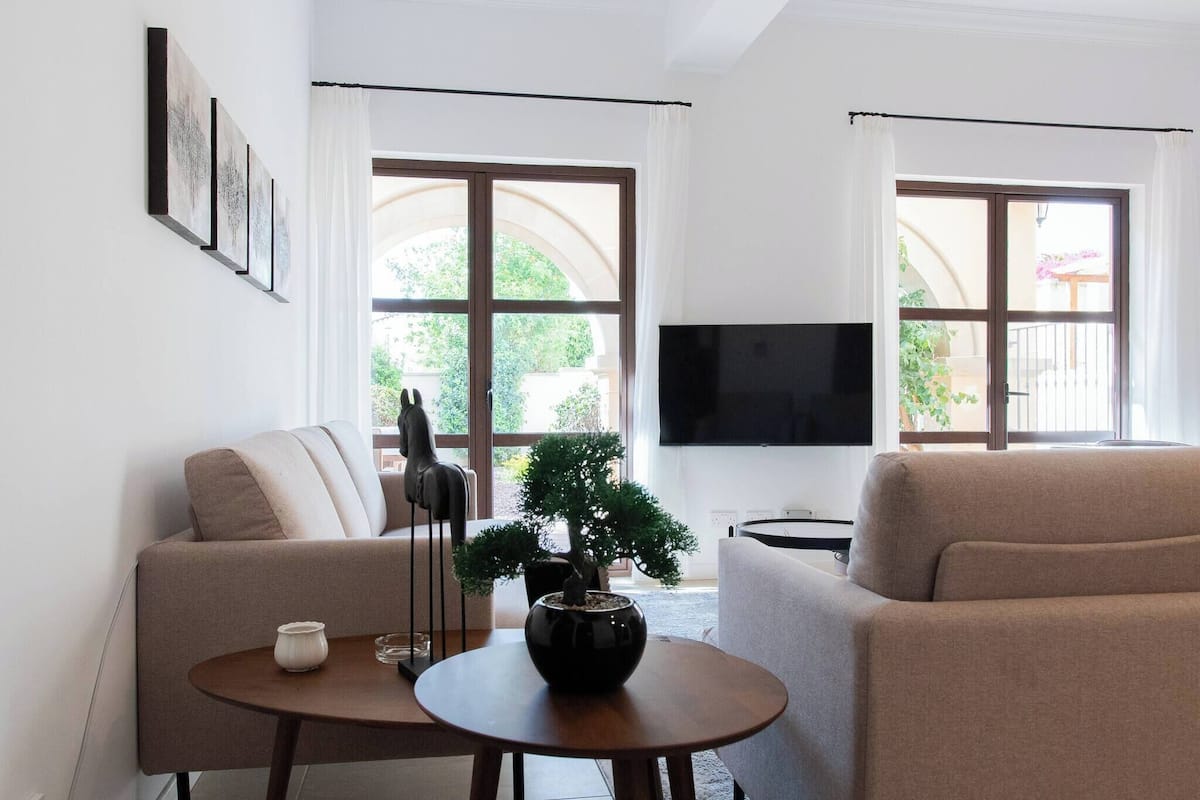Apartment, 1 Schlafzimmer, Terrasse, Gartenblick | Wohnzimmer