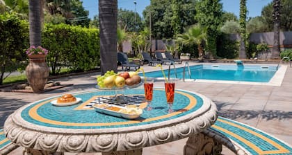 Elegant villa in the green of a forest on main road ta Taormina and Catania