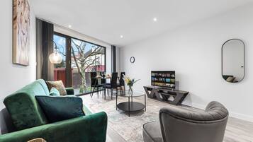 Apartment, 1 Double Bed, Patio, City View (Bejoux Court - Apt 8) | Living area | 42-inch flat-screen TV with digital channels
