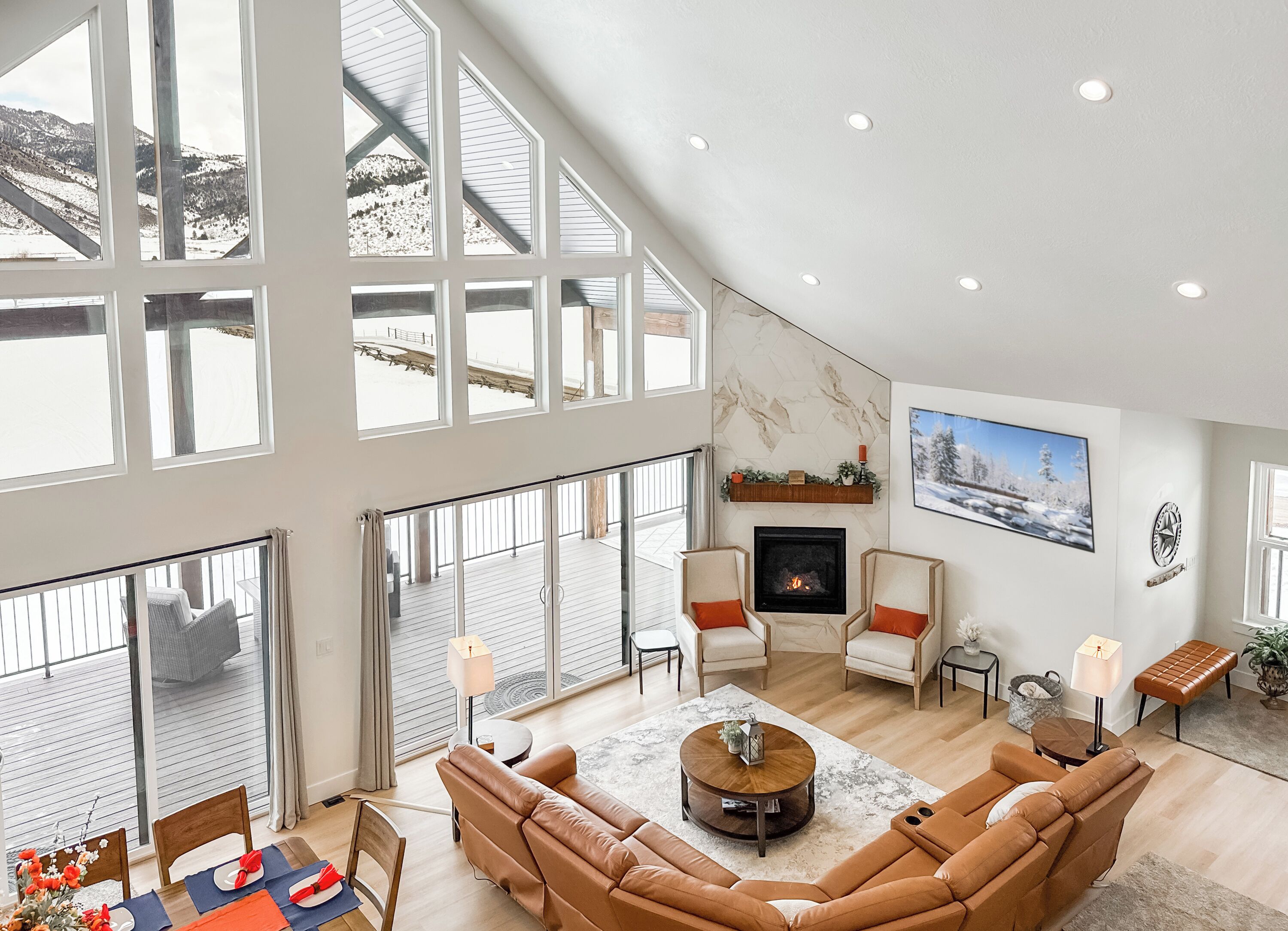 Smart TV, fireplace, video games, books