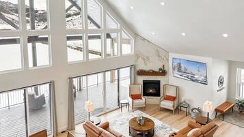 Smart TV, fireplace, video games, books