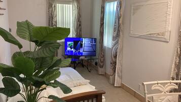 1 chambre, bureau, fer et planche Ă repasser, lit parapluie