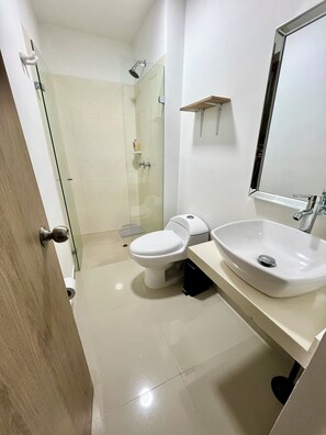 Towels, soap, toilet paper