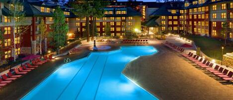 Piscine extérieure, piscine chauffée