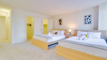 2 bedrooms, premium bedding, desk, iron/ironing board