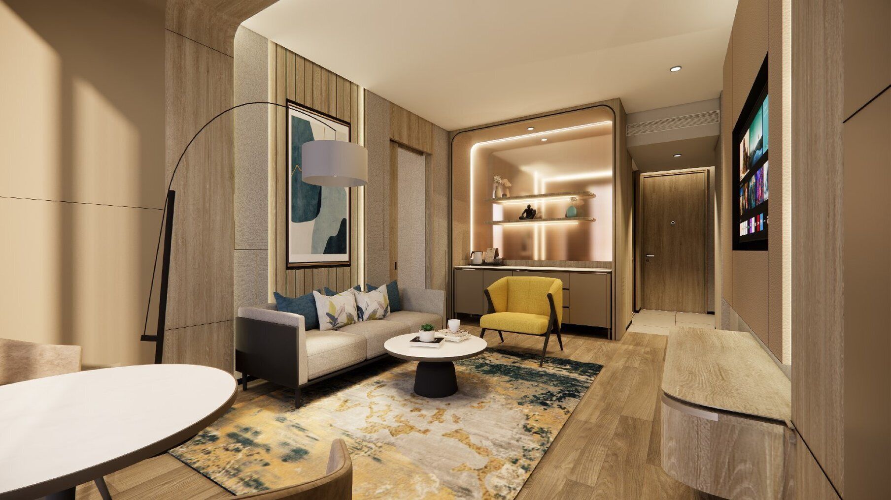 Suite Deluxe, 1 habitación, vistas a la ciudad | Minibar, caja fuerte, escritorio y espacio para trabajar con un portátil