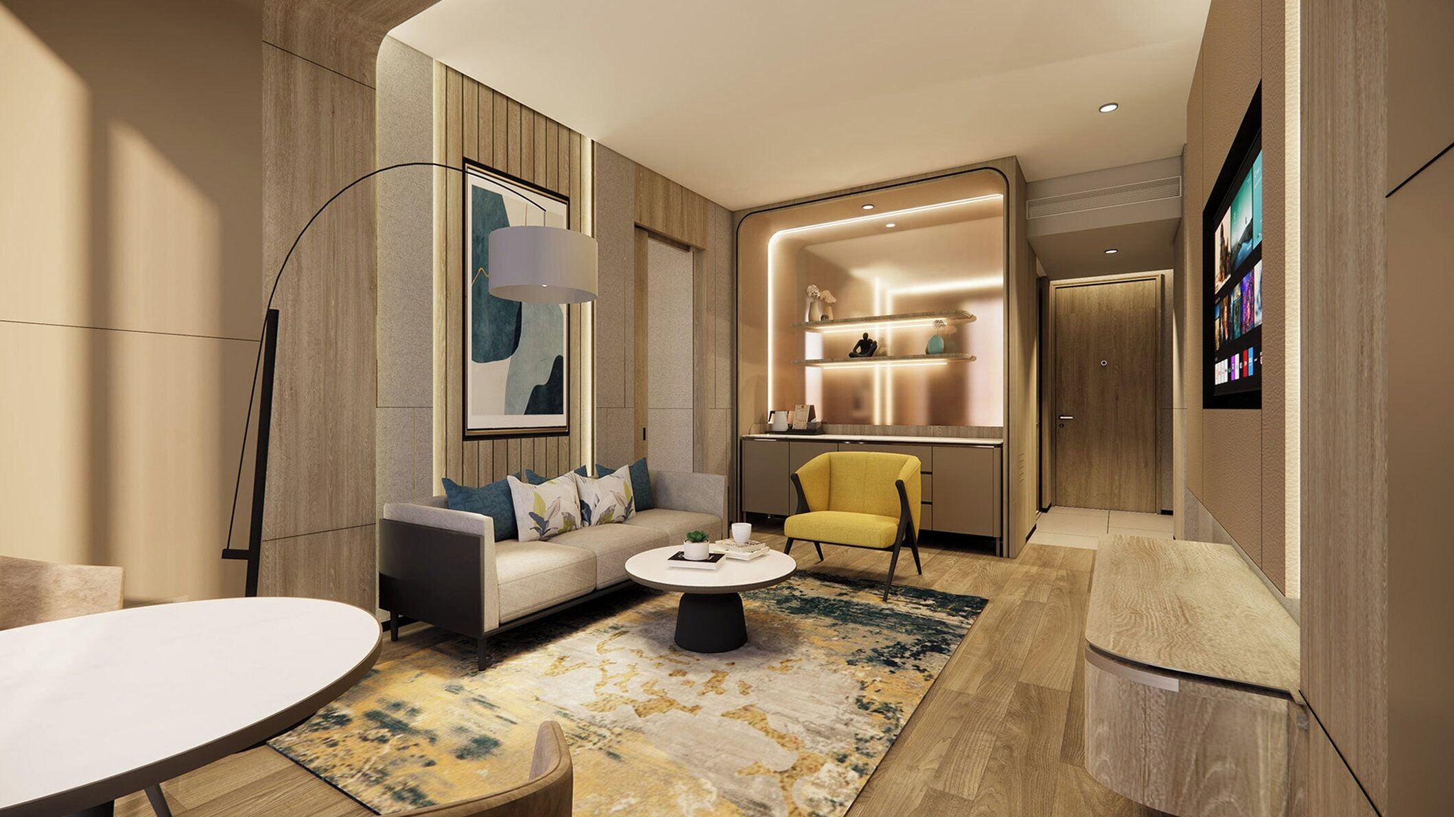 Suite, 1 habitación, vistas a la ciudad | Minibar, caja fuerte, escritorio y espacio para trabajar con un portátil