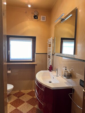 Dusche, Haartrockner, Bidet, Handtücher