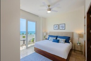Departamento, balcón, vista parcial al océano | Wifi gratis y ropa de cama 