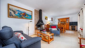 Fernseher, Kamin, DVD-Player