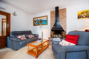 TV, fireplace, DVD player