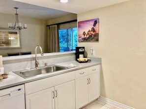 Microwave, stovetop, dishwasher