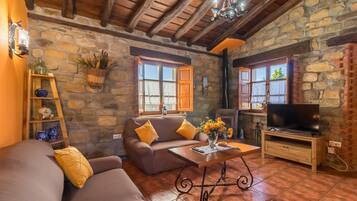 Télévision, cheminée, lecteur de DVD