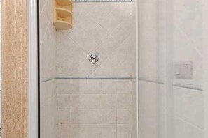 Regadera, secadora de cabello, bidet, toallas 