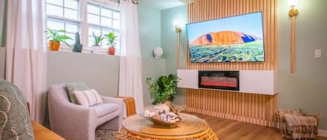 TV connectée, cheminée