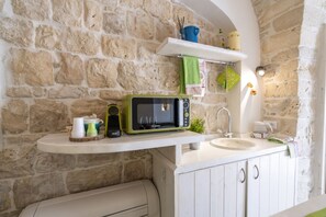 Fridge, microwave, coffee/tea maker, electric kettle