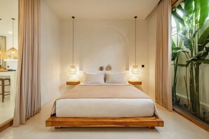 Biệt thự Deluxe, 3 phòng ngủ, sân hiên, quang cảnh hồ bơi | 3 phòng ngủ, bộ trải giường bằng vải cotton Ai Cập