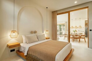 华丽别墅, 3 间卧室, 露台, 泳池景观 | 3 多间卧室、埃及棉床单、高档床上用品、记忆海绵床垫