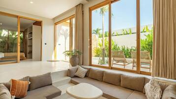 Deluxe Villa, 3 Bedrooms, Patio, Pool View | Living area