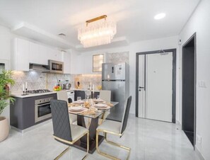 Fridge, microwave, oven, stovetop - Vogue| Elegance at Pearlz by Danube (Dubai)