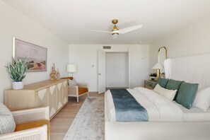4 bedrooms, desk, iron/ironing board, travel cot
