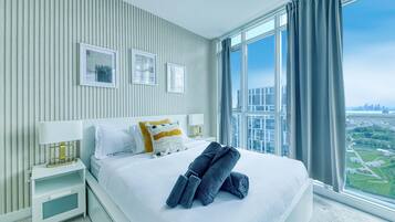 Familiesuite - 2 soveværelser - byudsigt | 2 soveværelser, gratis Wi-Fi, sengetøj