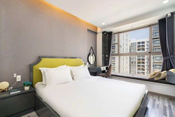 Blackout curtains, iron/ironing board, free WiFi