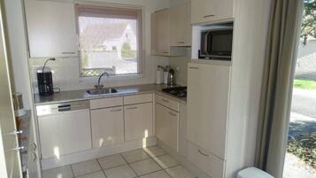 Fridge, microwave, dishwasher, coffee/tea maker