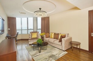 Family Suite, 2 Bedrooms | Down comforters, free minibar items, in-room safe, desk