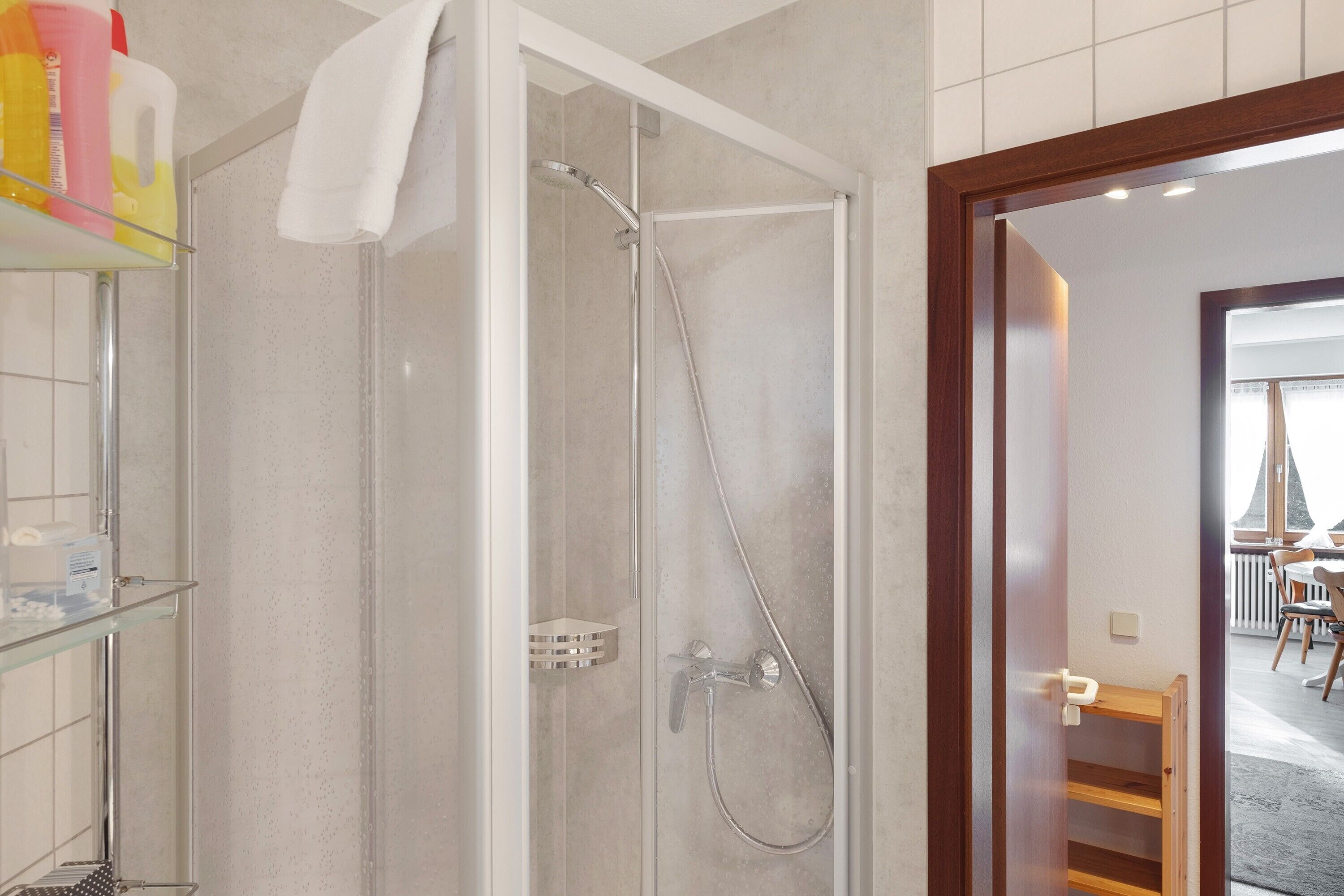 Dusche, Haartrockner, Handtücher