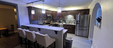 Fridge, microwave, coffee/tea maker