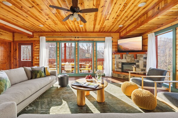 Smart TV, fireplace, video games, table tennis