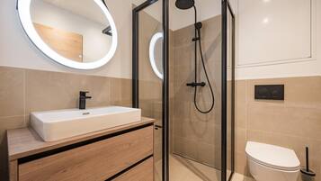 Shower, hair dryer
